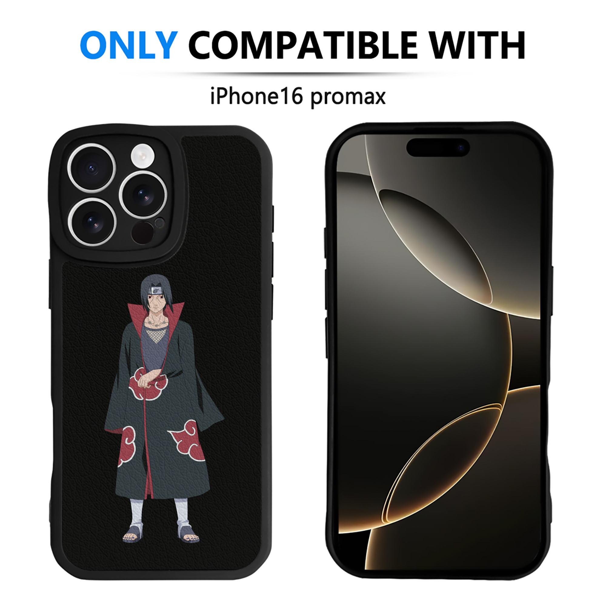 （画像用） NARUTO -ナルト- うちは イタチ Uchiha Itachi 【iPhone 16シリーズ対応】シリコンスマホケース（レザー調） 材質：シリコン